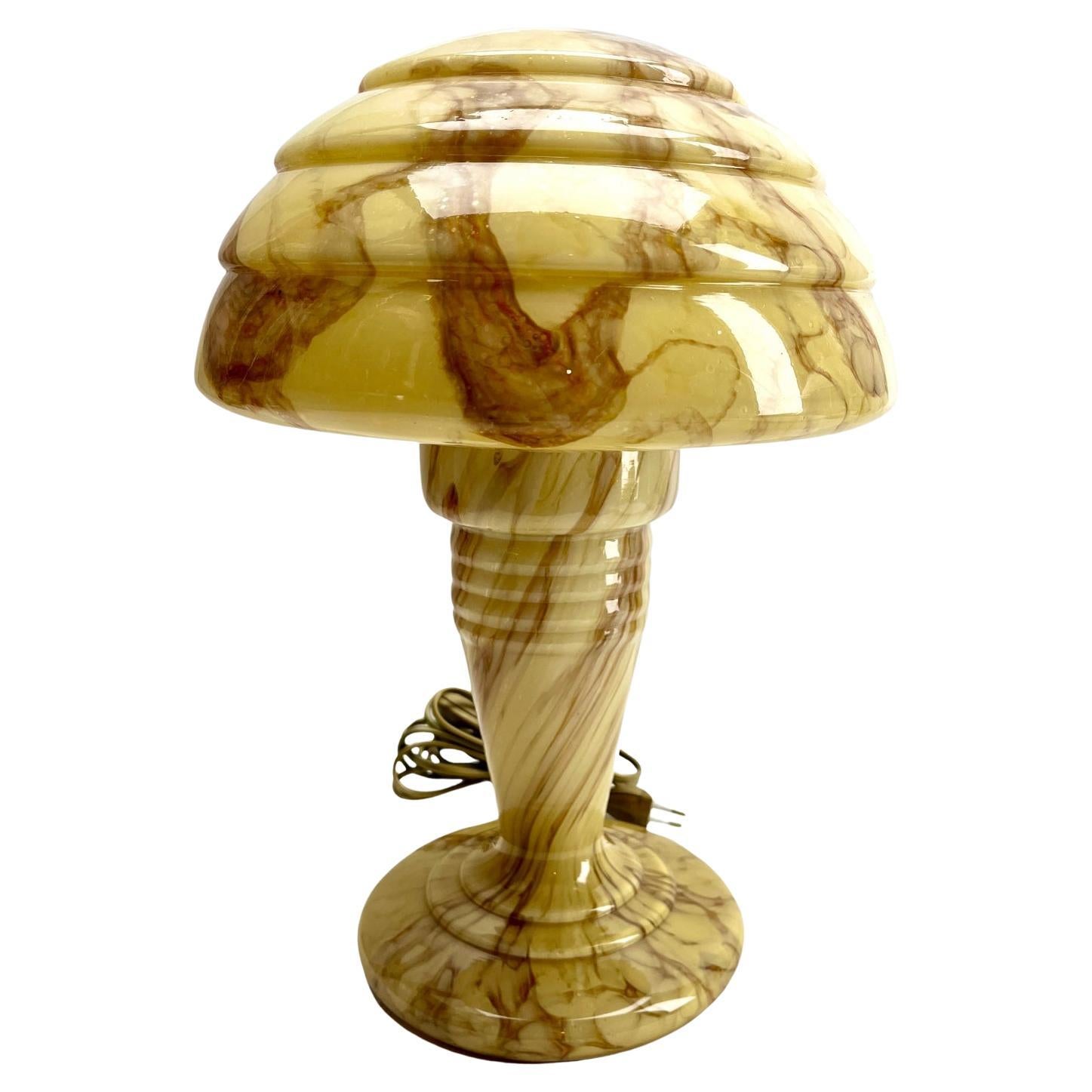 Art Deco Table Lamp in Multicolored Splatter Glass Scailmont Belgium 1930s For Sale 1