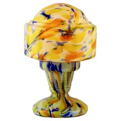 Art-déco-Tischlampe aus mehrfarbigem Splatter-Glas Scailmont Belgien 1930er Jahre