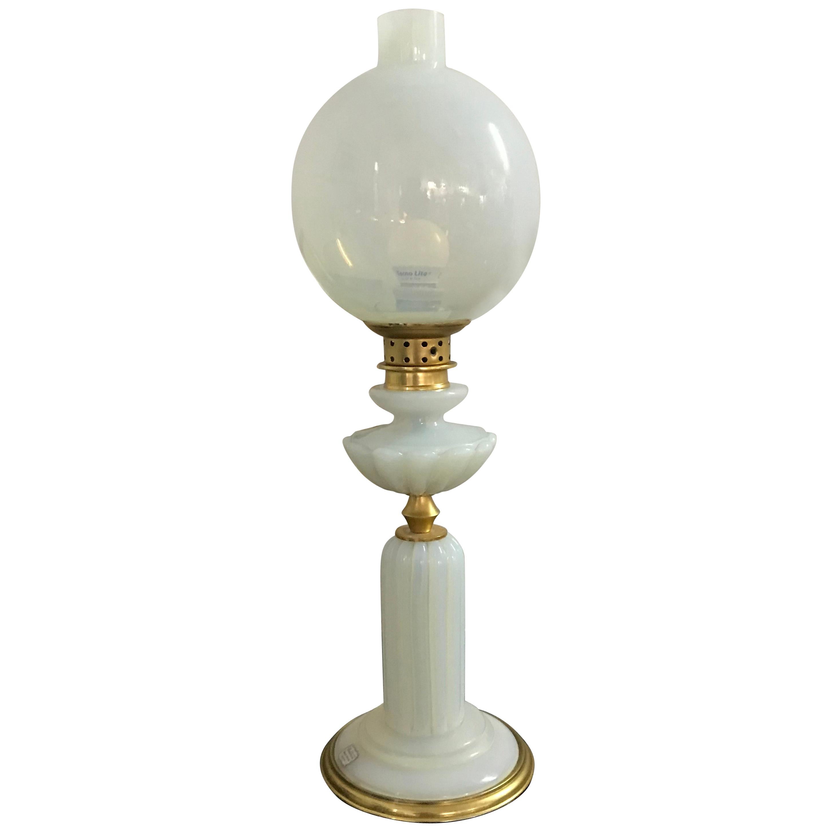 Art Deco Table Lamp in Murano Glass, Attributed to Barovier and Toso, circa 1940 For Sale