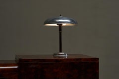 Art Deco Tischlampe aus vernickeltem und bronziertem Messing 1930er Jahre