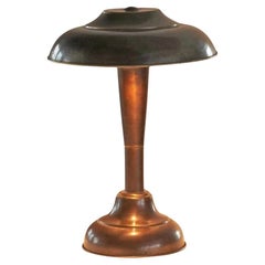 Retro Art Deco Table Lamp in Patinated Brass 1950s