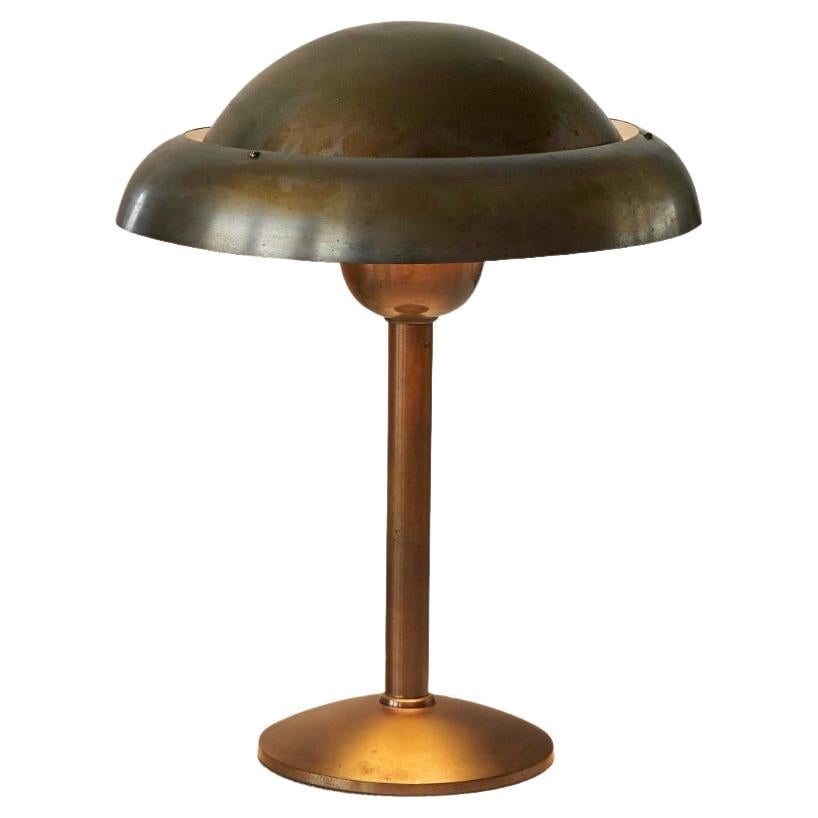 Art Deco Table Lamp in Patinated Brass