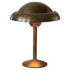 Antique Art Deco Table Lamp in Patinated Brass