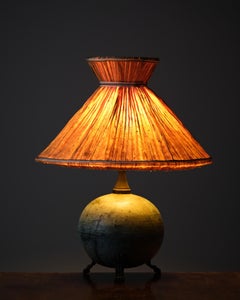 Art Deco Table Lamp in Patinated Metal, Sweden, Early 20th Century