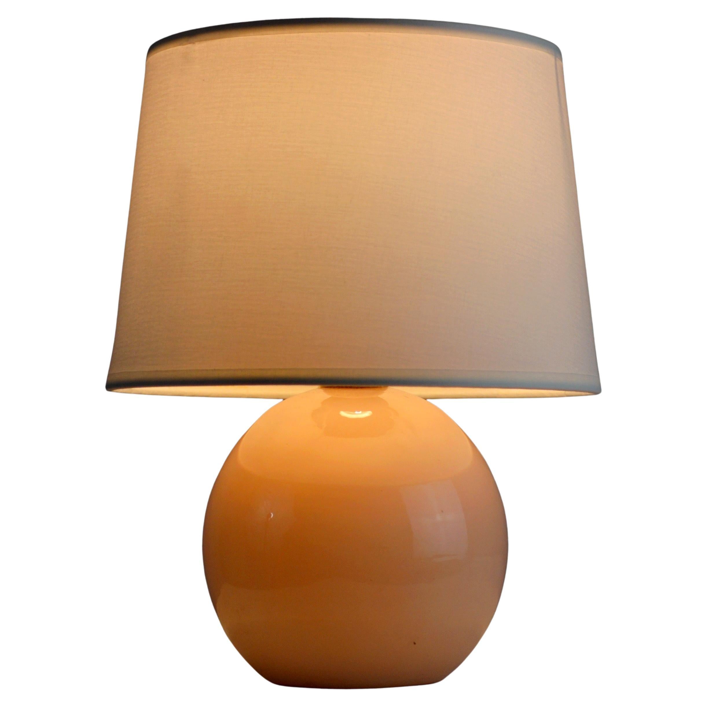 Art Deco Table Lamp in Pink Opaline, Geometric Design, 1930s
