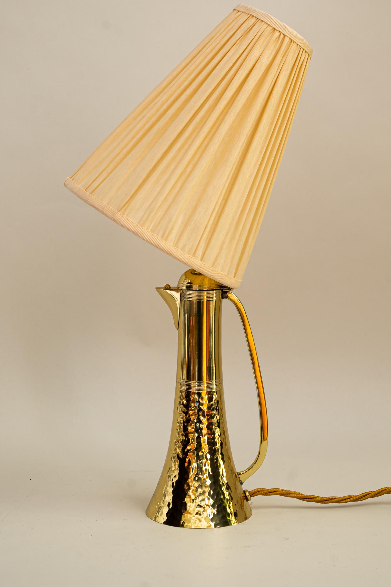 Hammered Art Deco Table Lamp in Shape of a Jug around 1920s For Sale