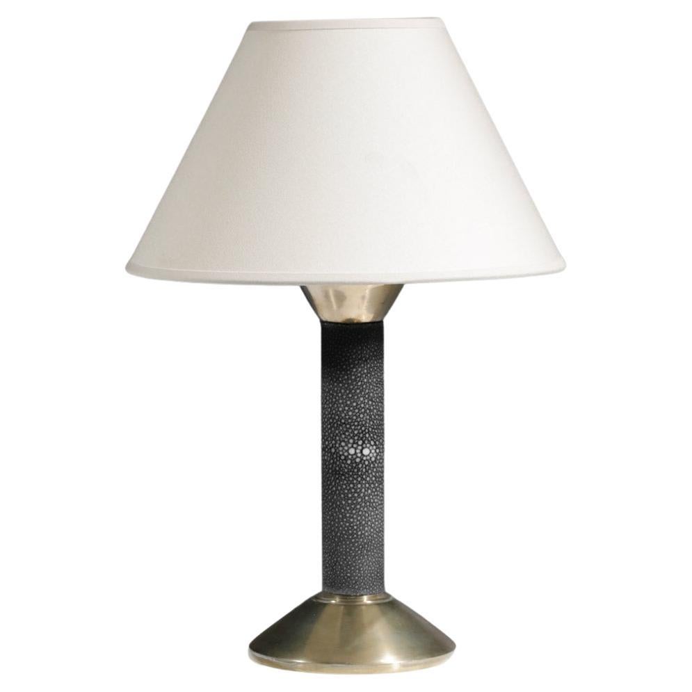 Lampe de table Art Déco en galuchat Attribuée à André Groult Bronze 1940s - G082