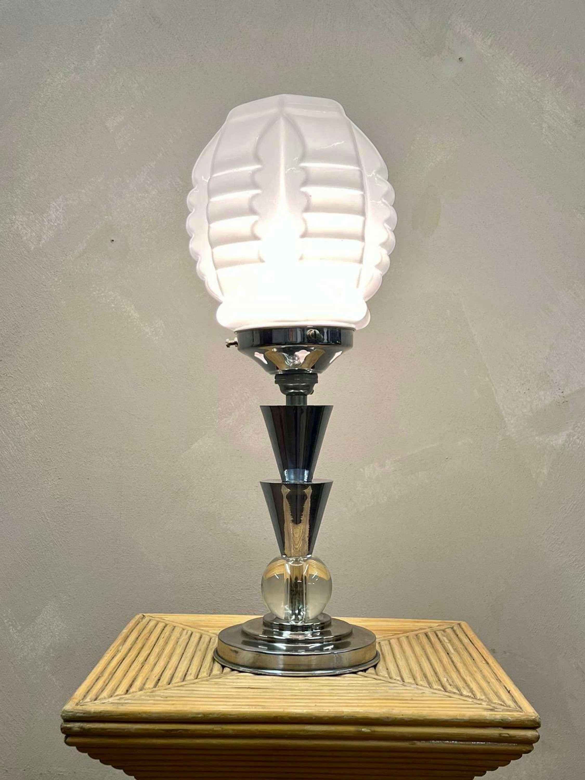 French Art Deco Table Lamp, in the Manner of Designer Jacques Adnet