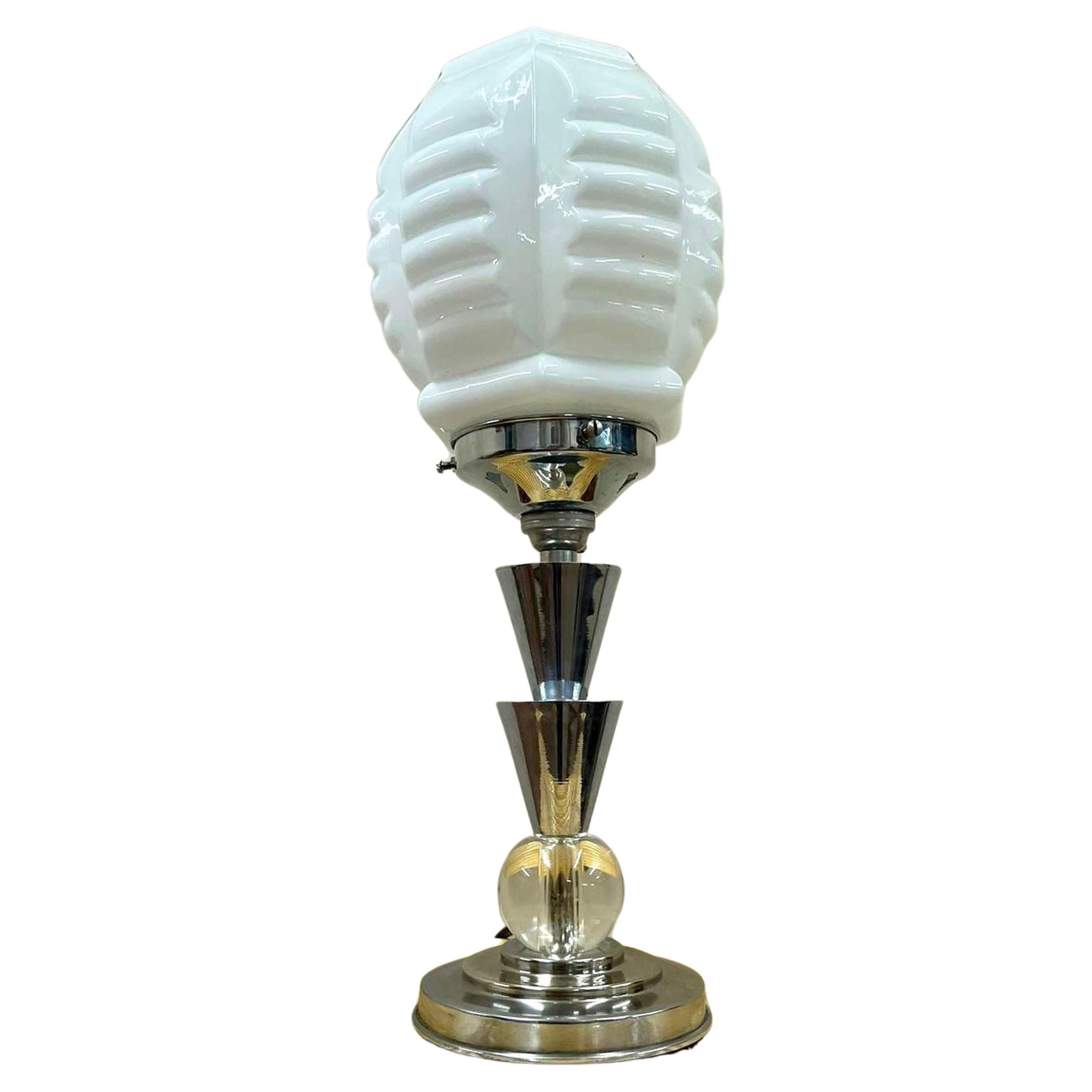 Art Deco Table Lamp, in the Manner of Designer Jacques Adnet