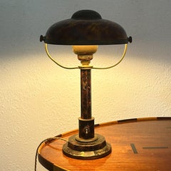 Art Deco Table Lamp in the style of Paul Dupré-Lafon in Faux Tortoiseshell Paint