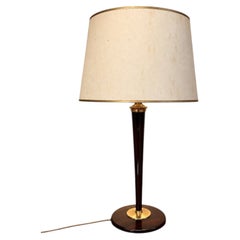 Art Deco Table Lamp "Mazda" – Faux Wood & Brass – 1930s