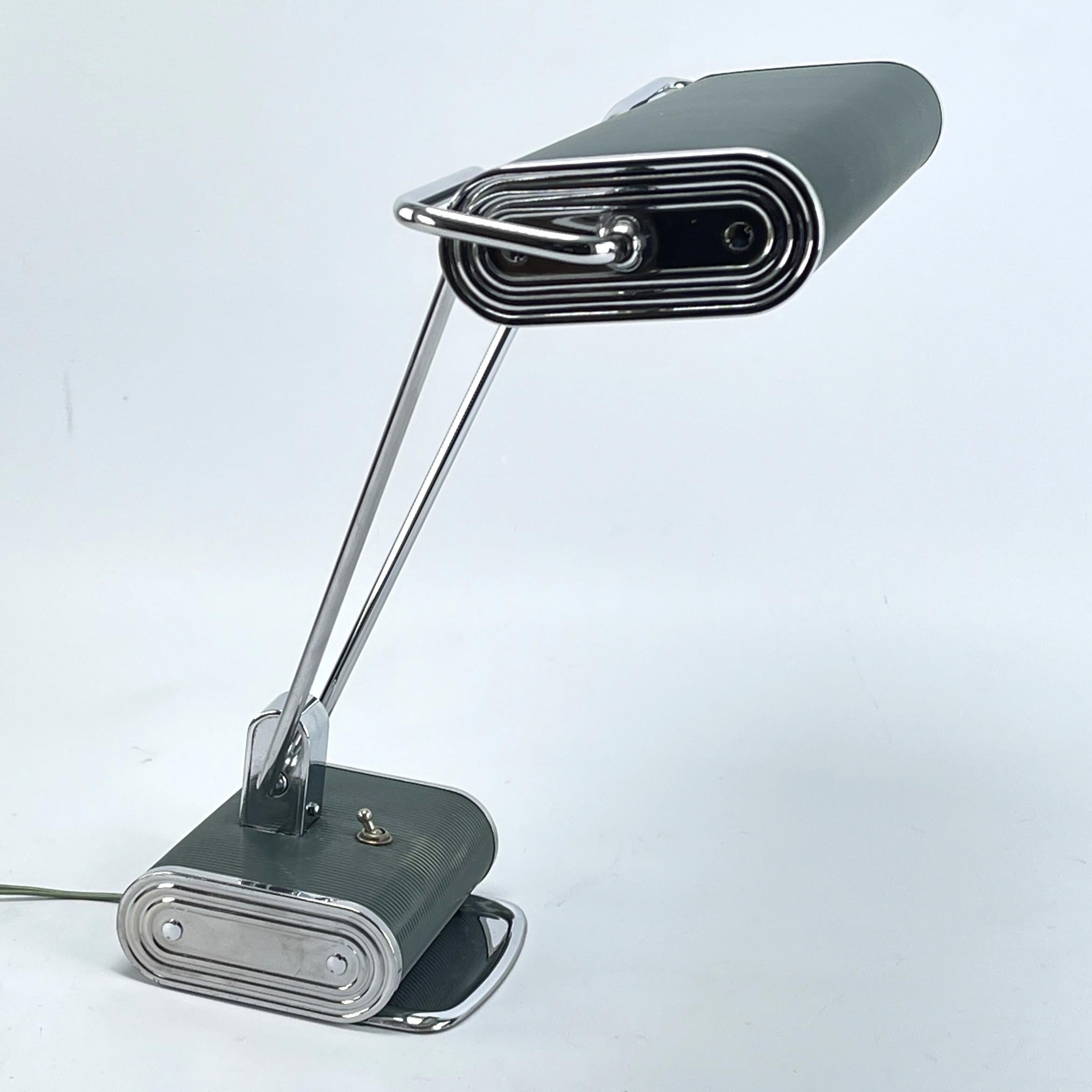 Mid-20th Century Art Deco Table Lamp, Model N71, from Jumo, Eileen Gray, André Mounique