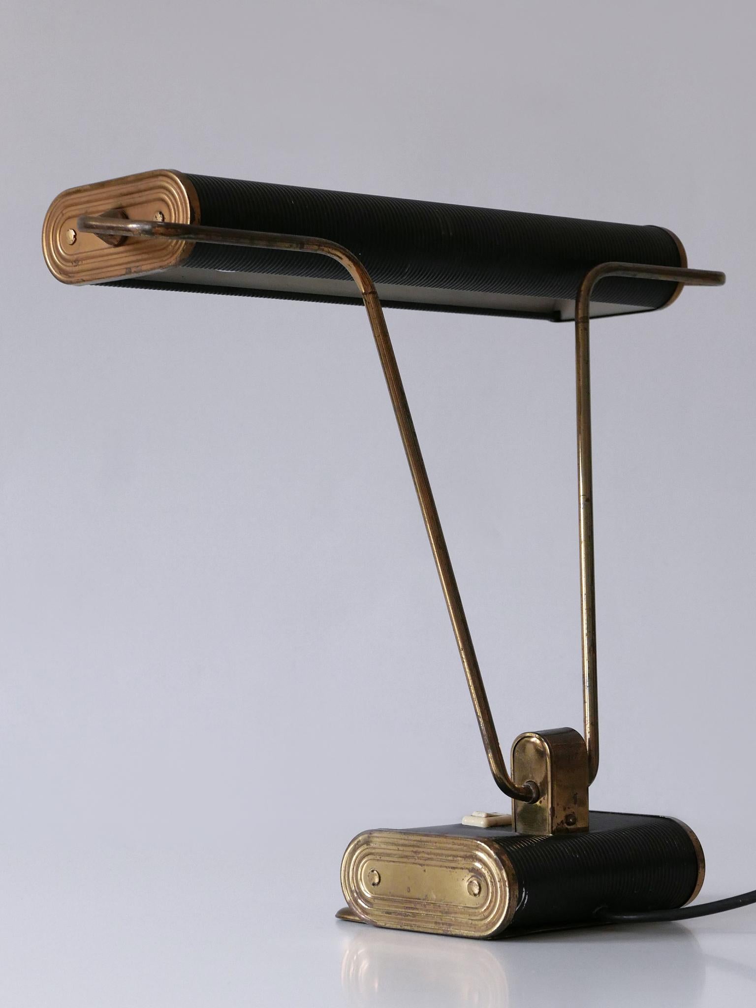 Art Deco Tischlampe oder Schreibtischleuchte 'No 71' von André Mounique für Jumo 1930er Jahre im Angebot 6