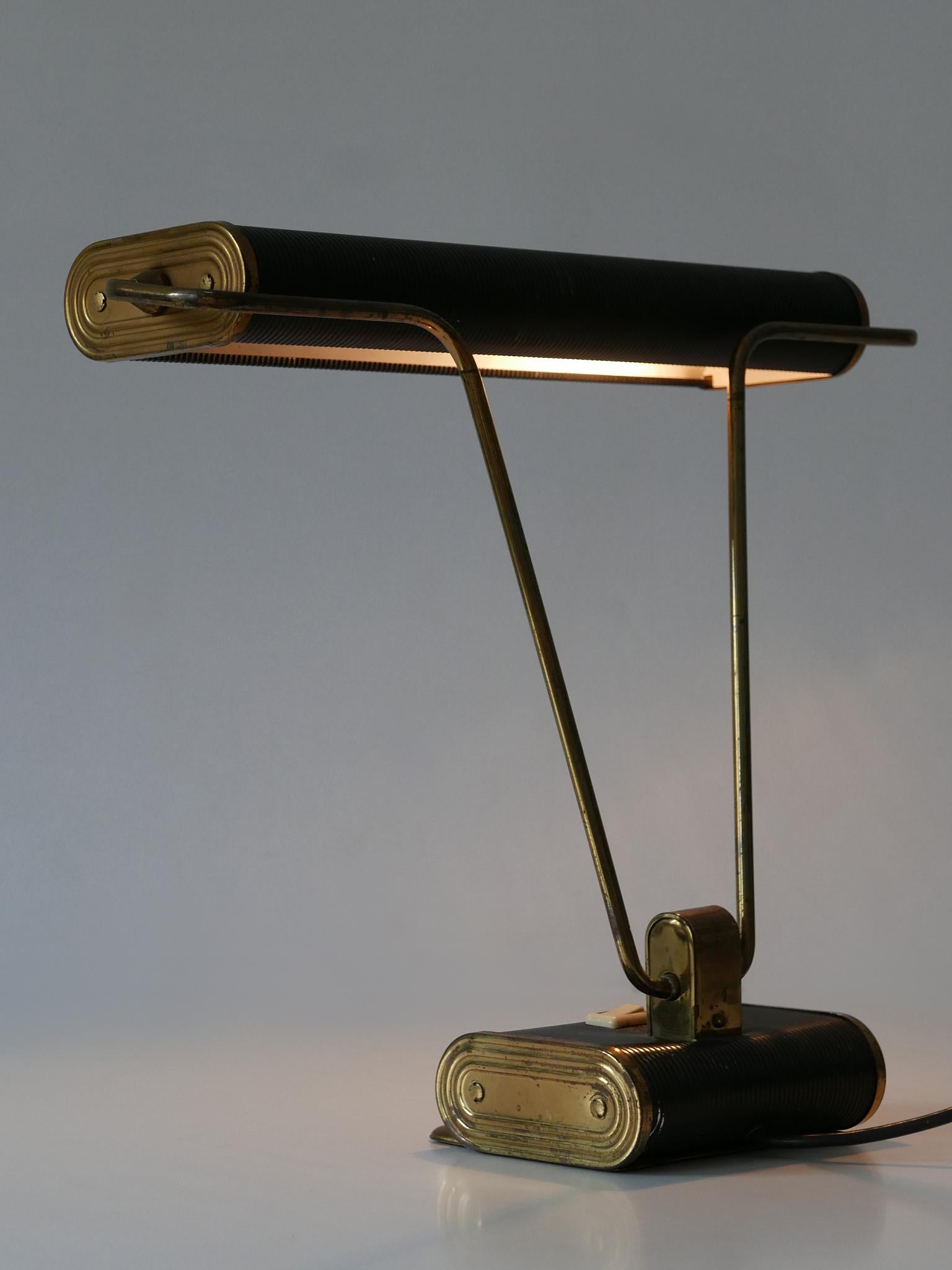 Art Deco Tischlampe oder Schreibtischleuchte 'No 71' von André Mounique für Jumo 1930er Jahre im Angebot 7