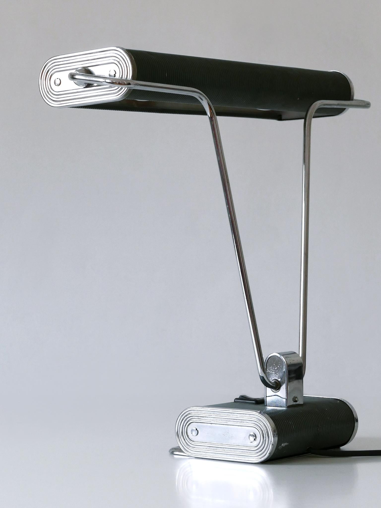 Plaqué Lampe de table Art Déco 'No 71' par André Mounique pour Jumo 1930s en vente