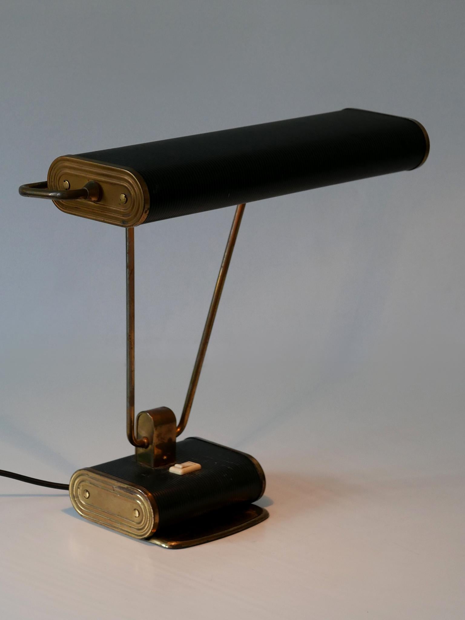 Metal Art Deco Table Lamp or Desk Light 'No 71' by André Mounique for Jumo 1930s For Sale