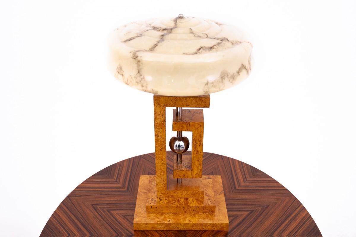 Lampe de table Art déco des années 1940, Pologne.

Dimensions : hauteur 58 cm / diamètre 36 cm