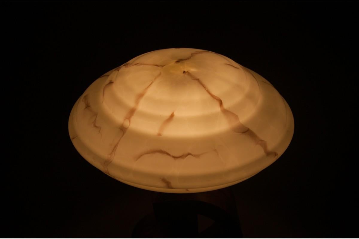 Glass Art Deco Table Lamp, Poland, 1980s For Sale
