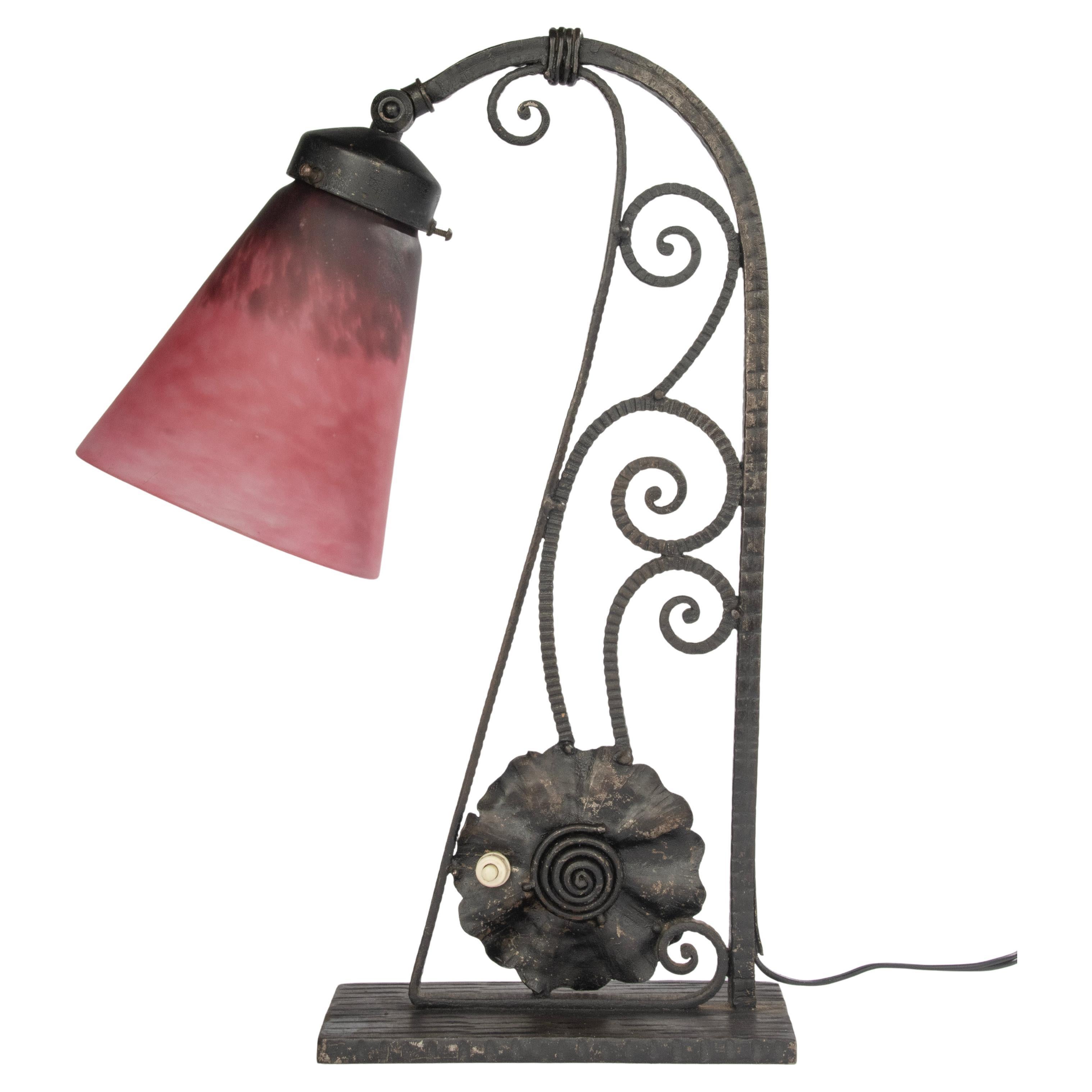 Art Deco Table Lamp  - Schneider & Carion Collaboration For Sale