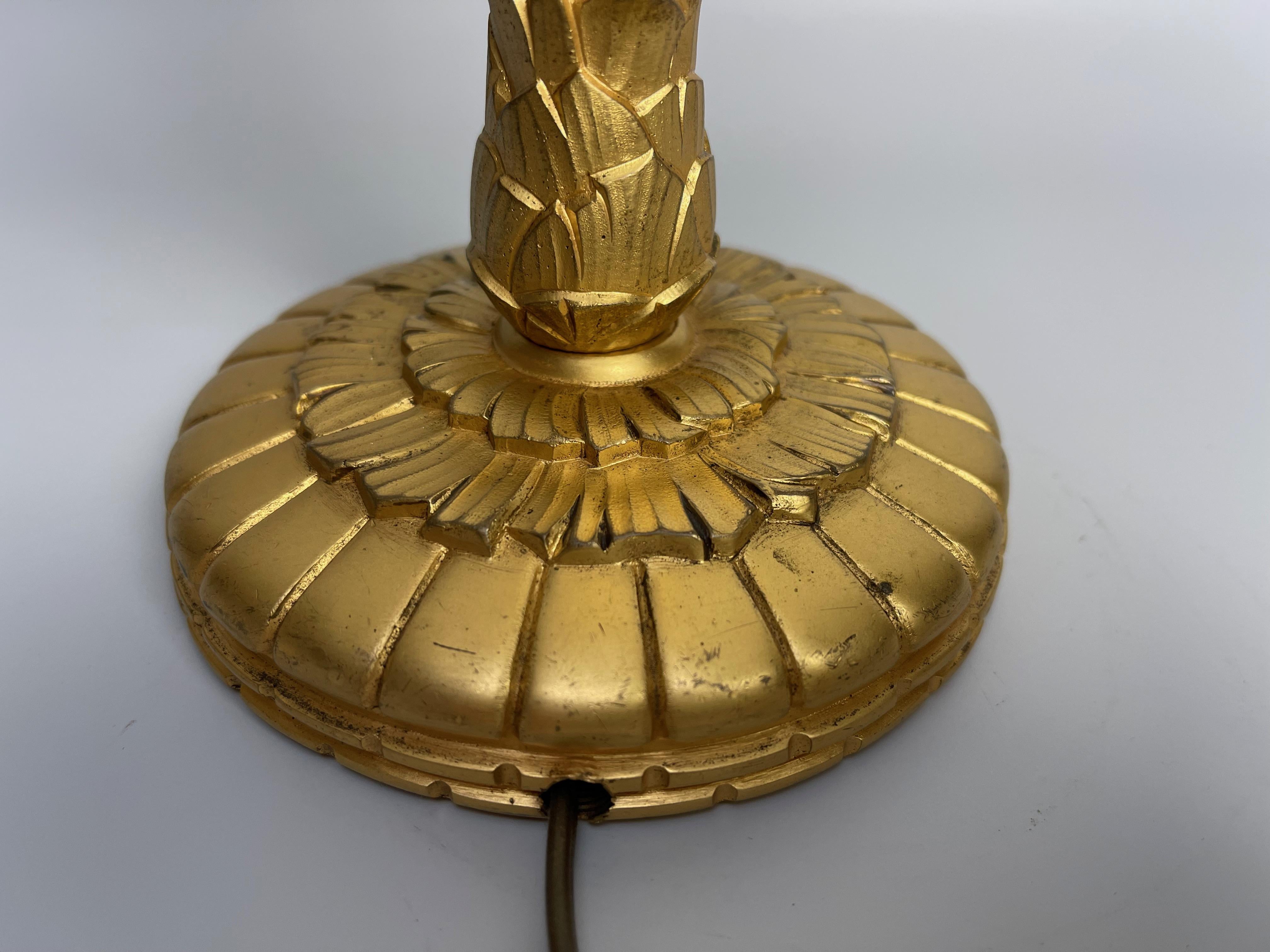 Art Deco Table Lamp Signed Hettier & Vincent In Good Condition In NANTES, FR