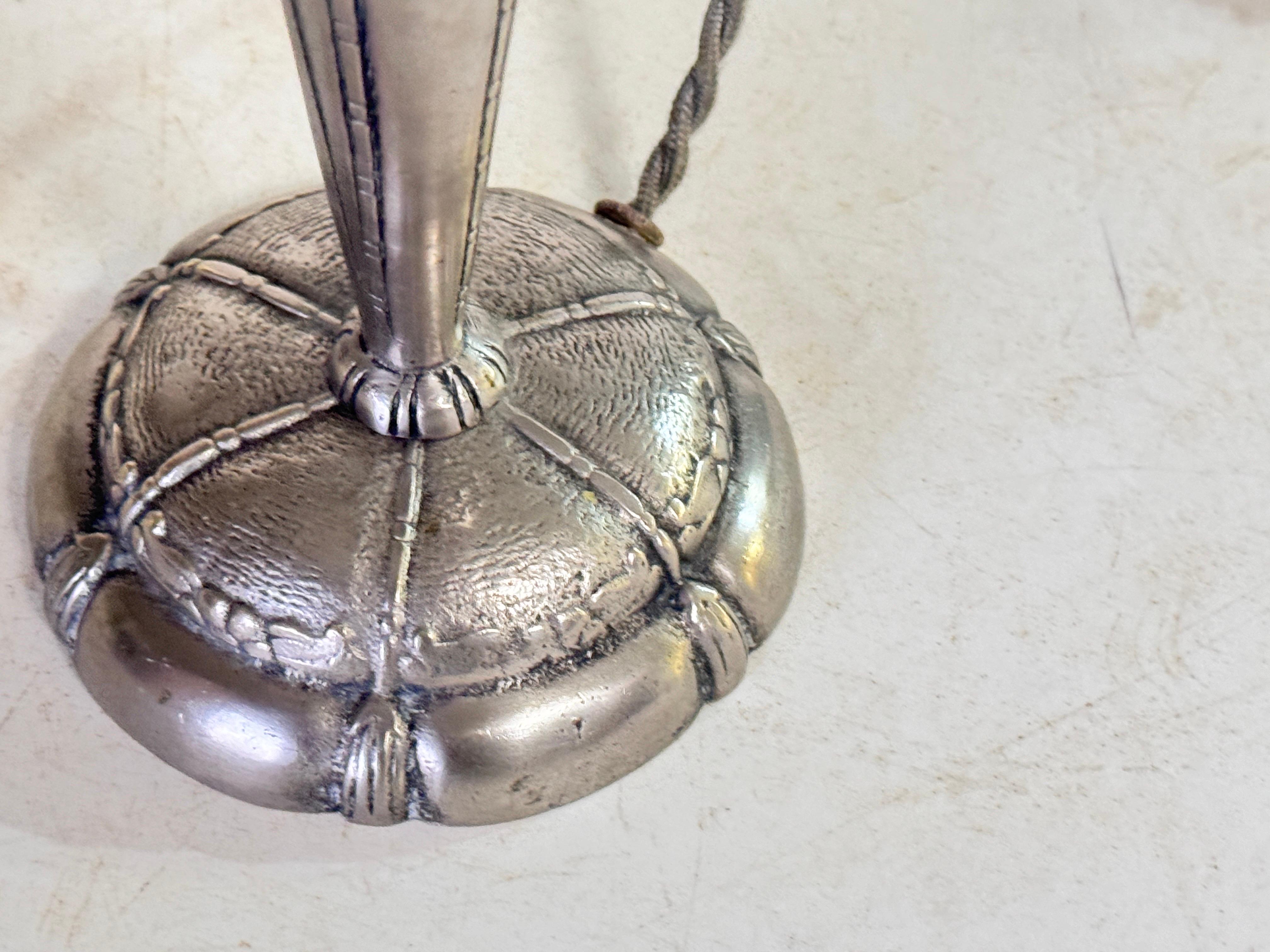 Art Deco Table Lamp Silver Color France 20th Century In Good Condition For Sale In Auribeau sur Siagne, FR