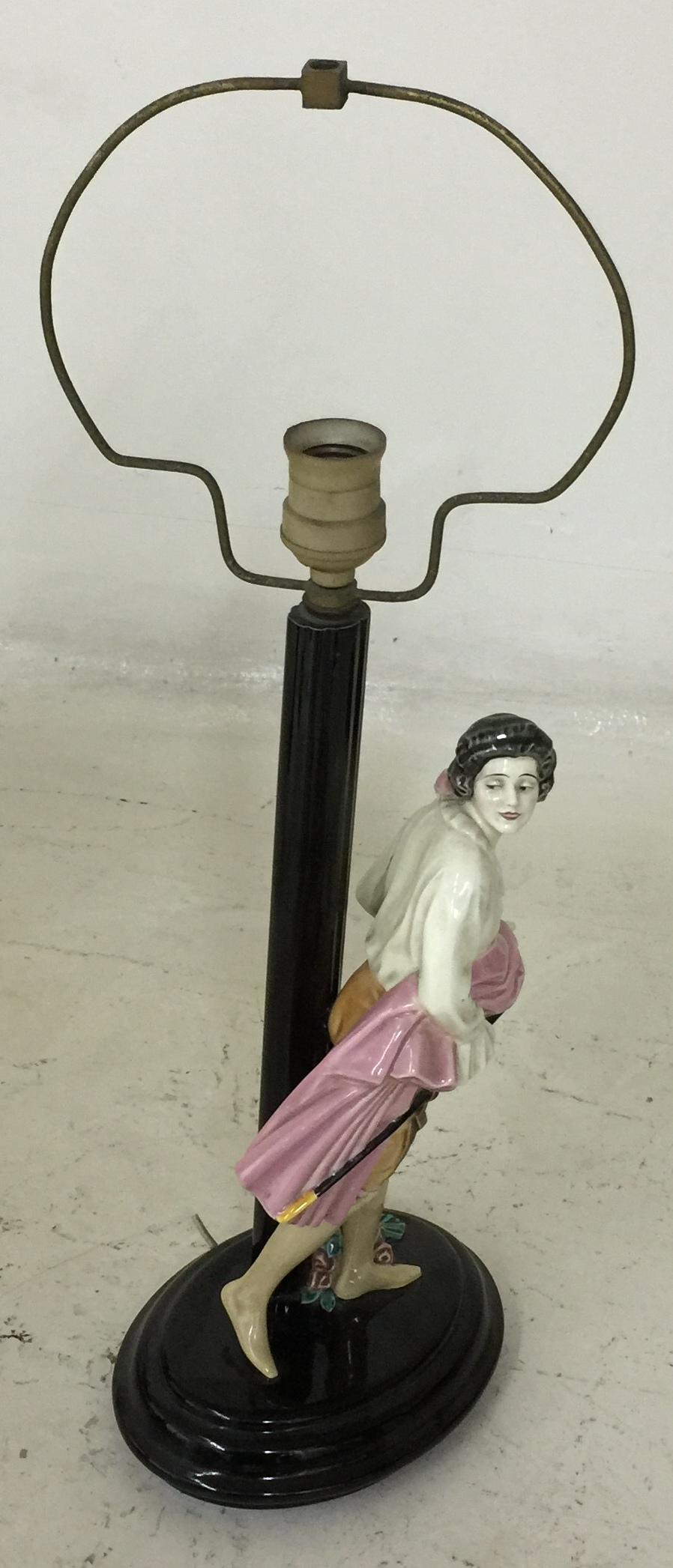 Lampe de bureau Art déco, Sing : Fabriquée en Autriche « Keramos ».  1920 en céramique en vente 6