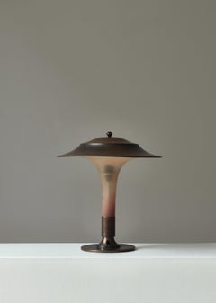 Art Deco Table Lamp "Torch" in Brass and Glass by Fog & Mørup, Denmark, 1930s