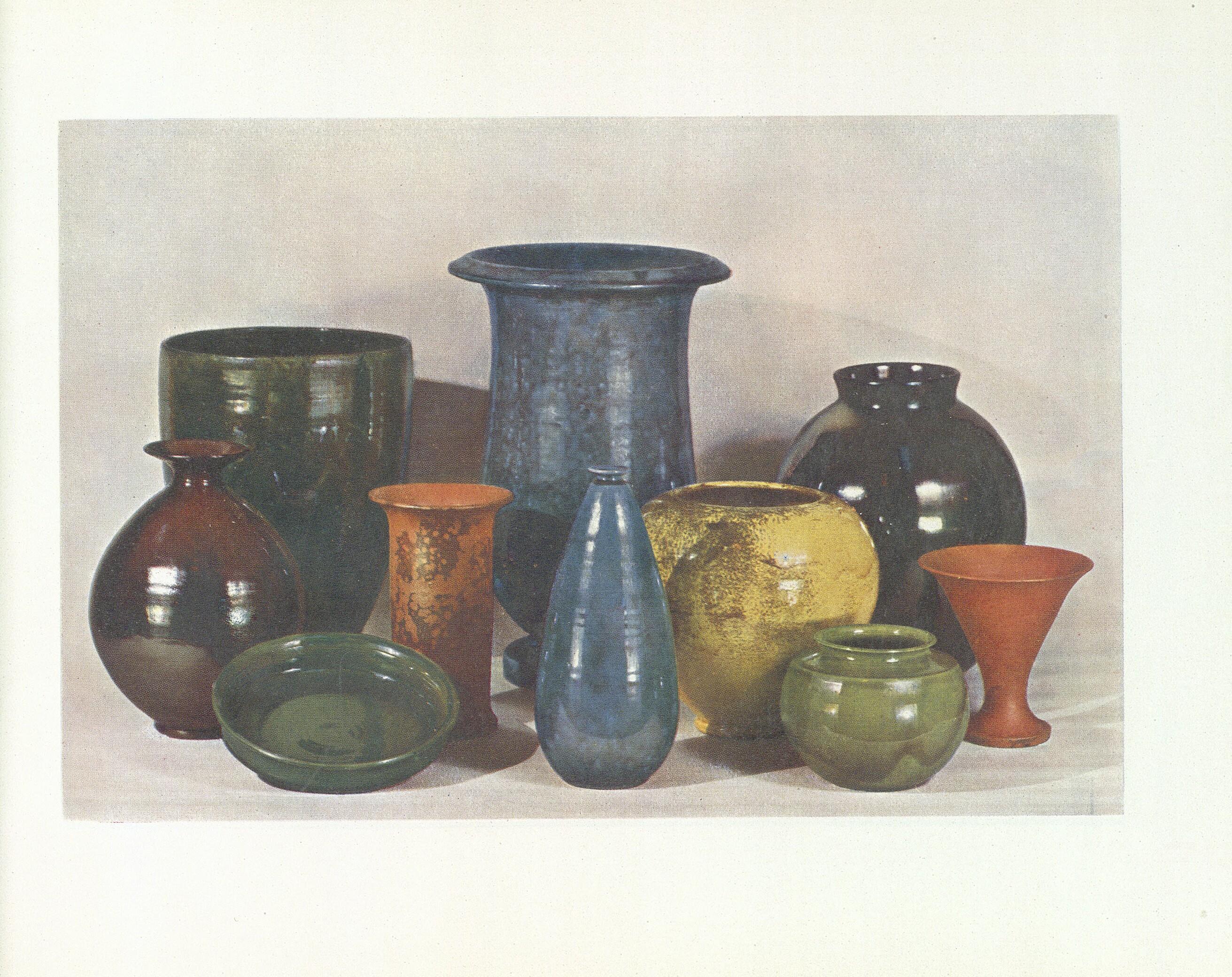 Lampe de table art déco à glaçure uranium par HAK Herman Kähler Pottery, Danemark, années 1930 en vente 4