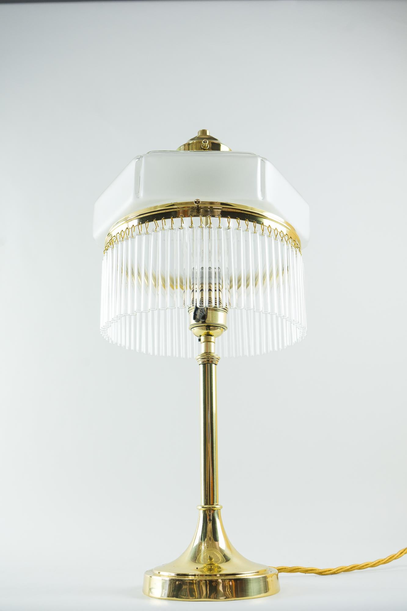 Brass Art Deco Table Lamp, Vienna, 1920s