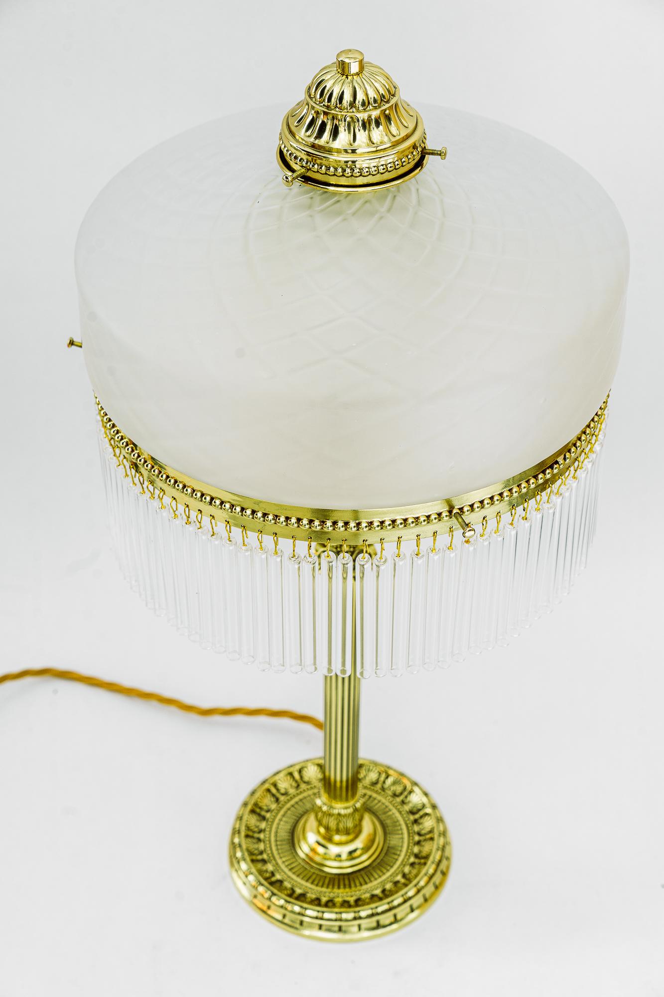 Brass Art Deco Table lamp vienna around 1920  For Sale