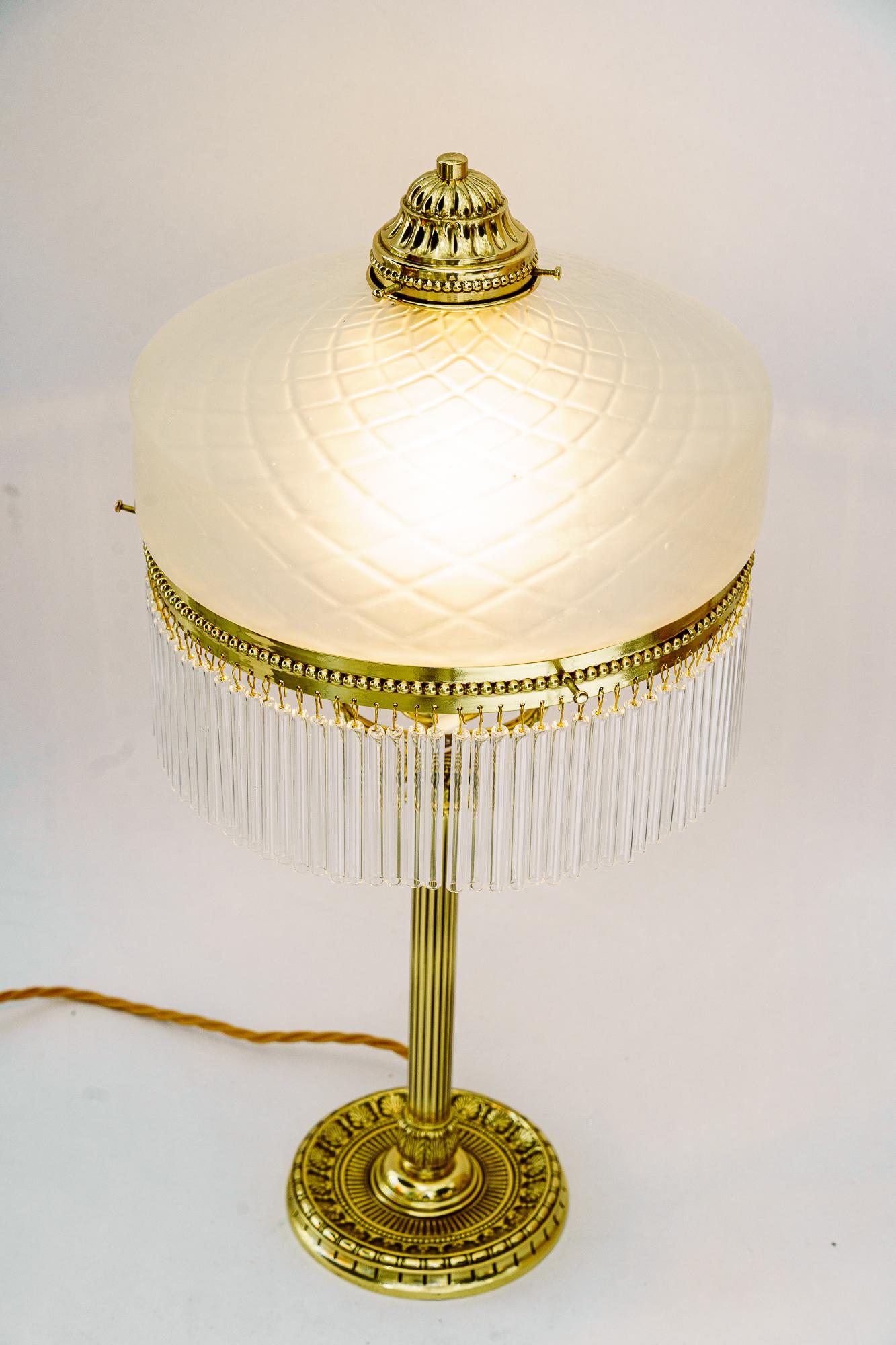 Art Deco Tischlampe wien um 1920  (Messing) im Angebot