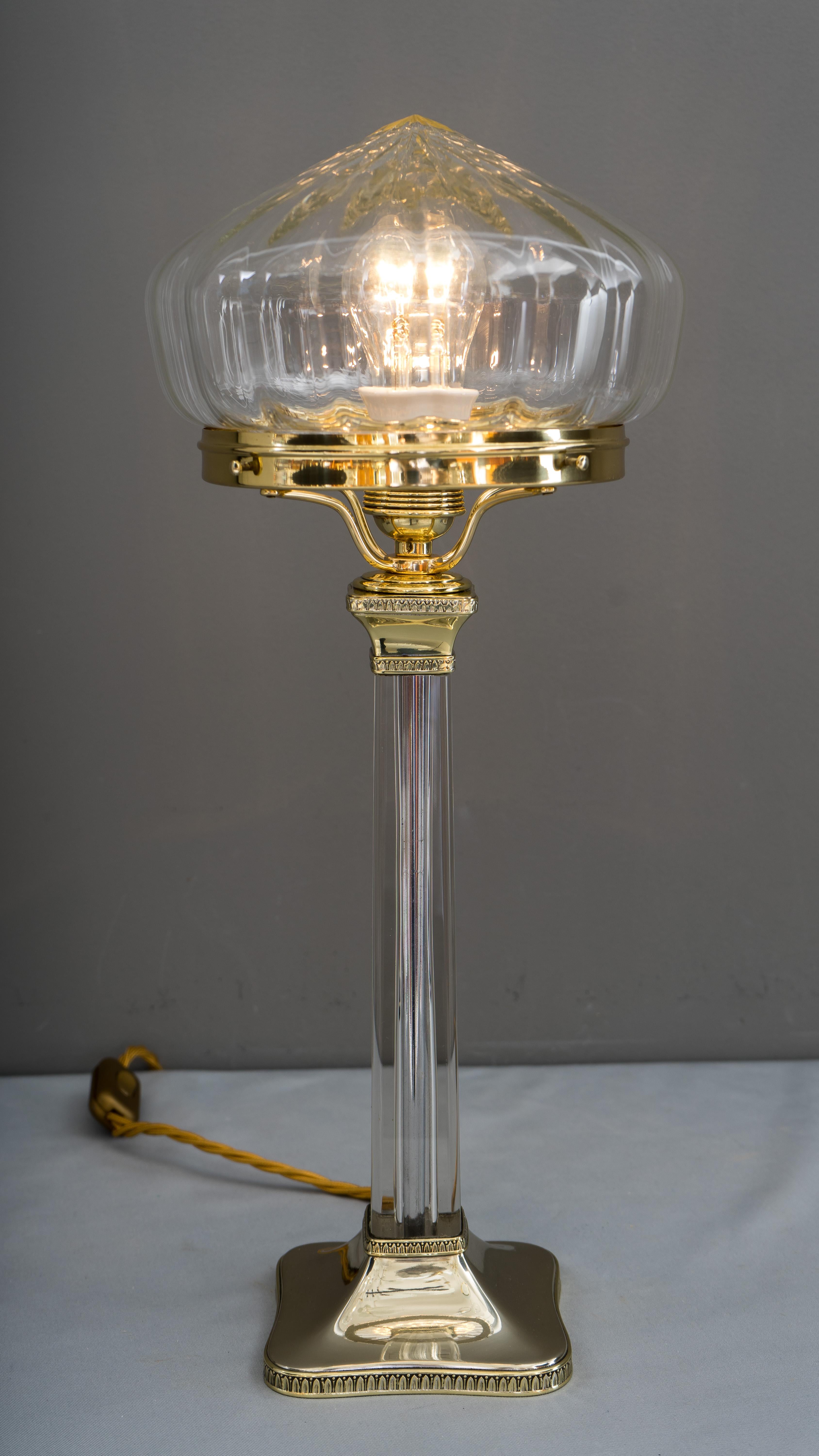 Brass Art Deco Table Lamp, Vienna, circa 1920s