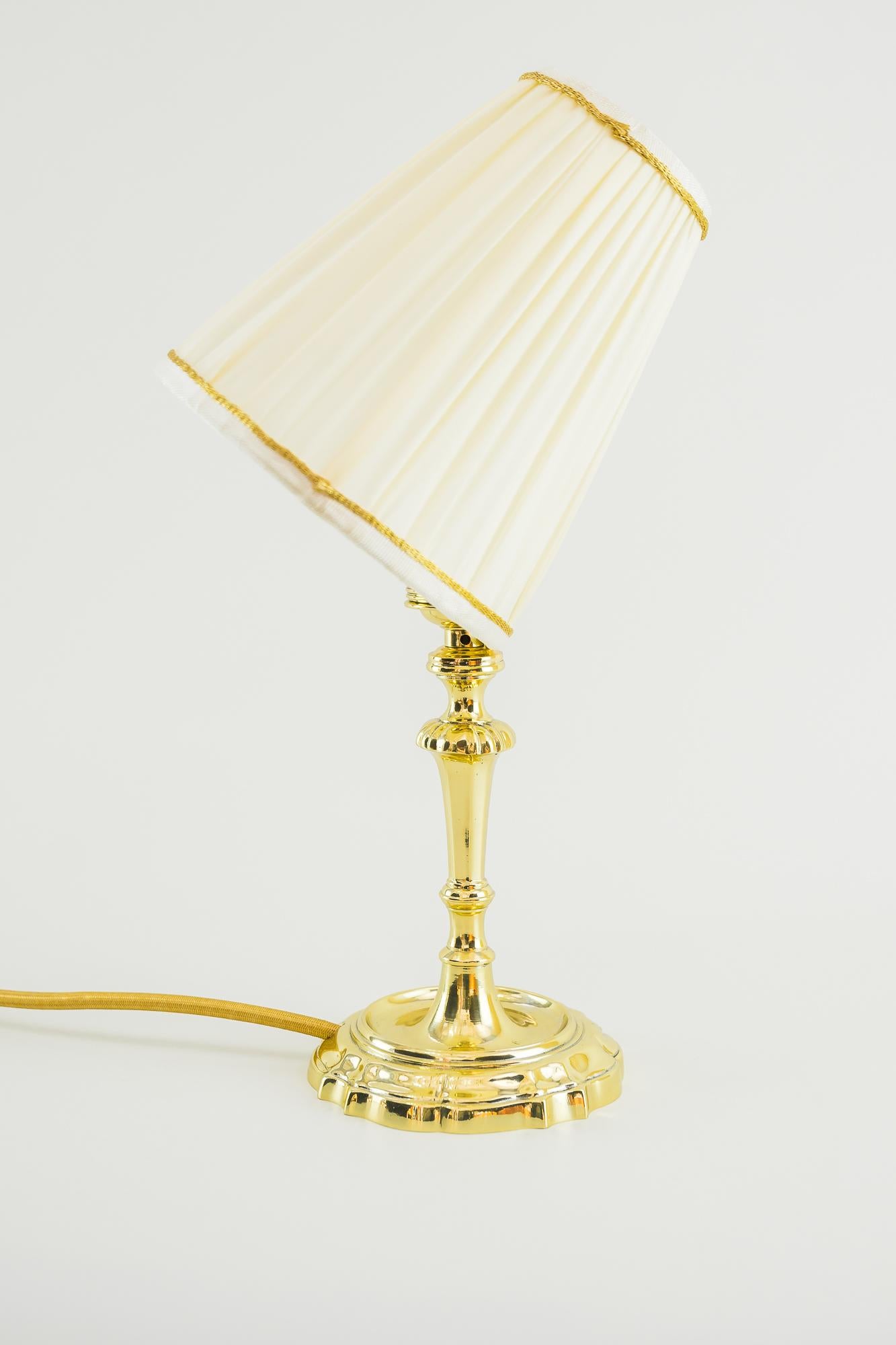 Austrian Art Deco Table Lamp Vienna circa 1920s with Fabric Shade