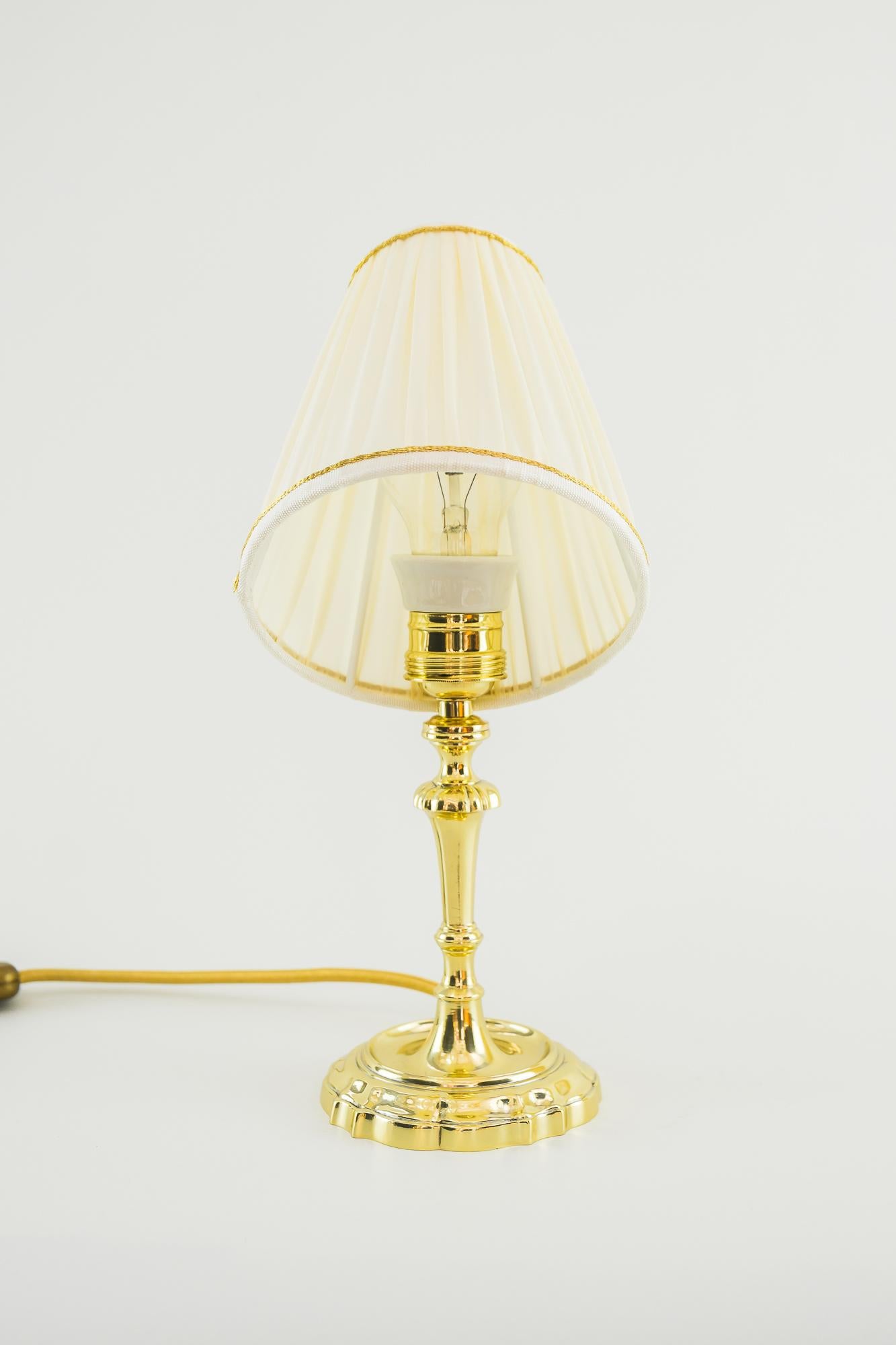 Lacquered Art Deco Table Lamp Vienna circa 1920s with Fabric Shade