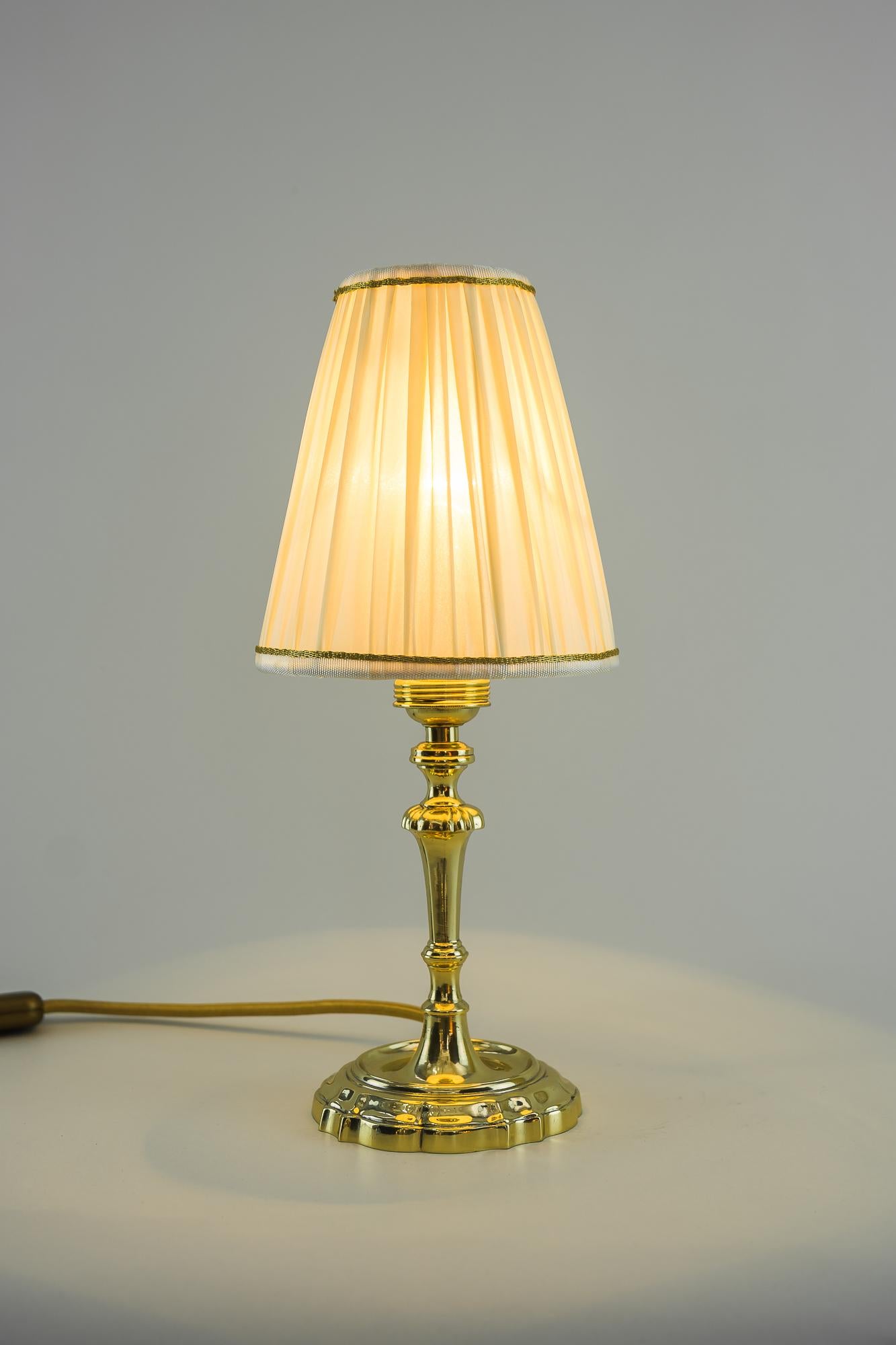 Art Deco Table Lamp Vienna circa 1920s with Fabric Shade In Good Condition In Wien, AT