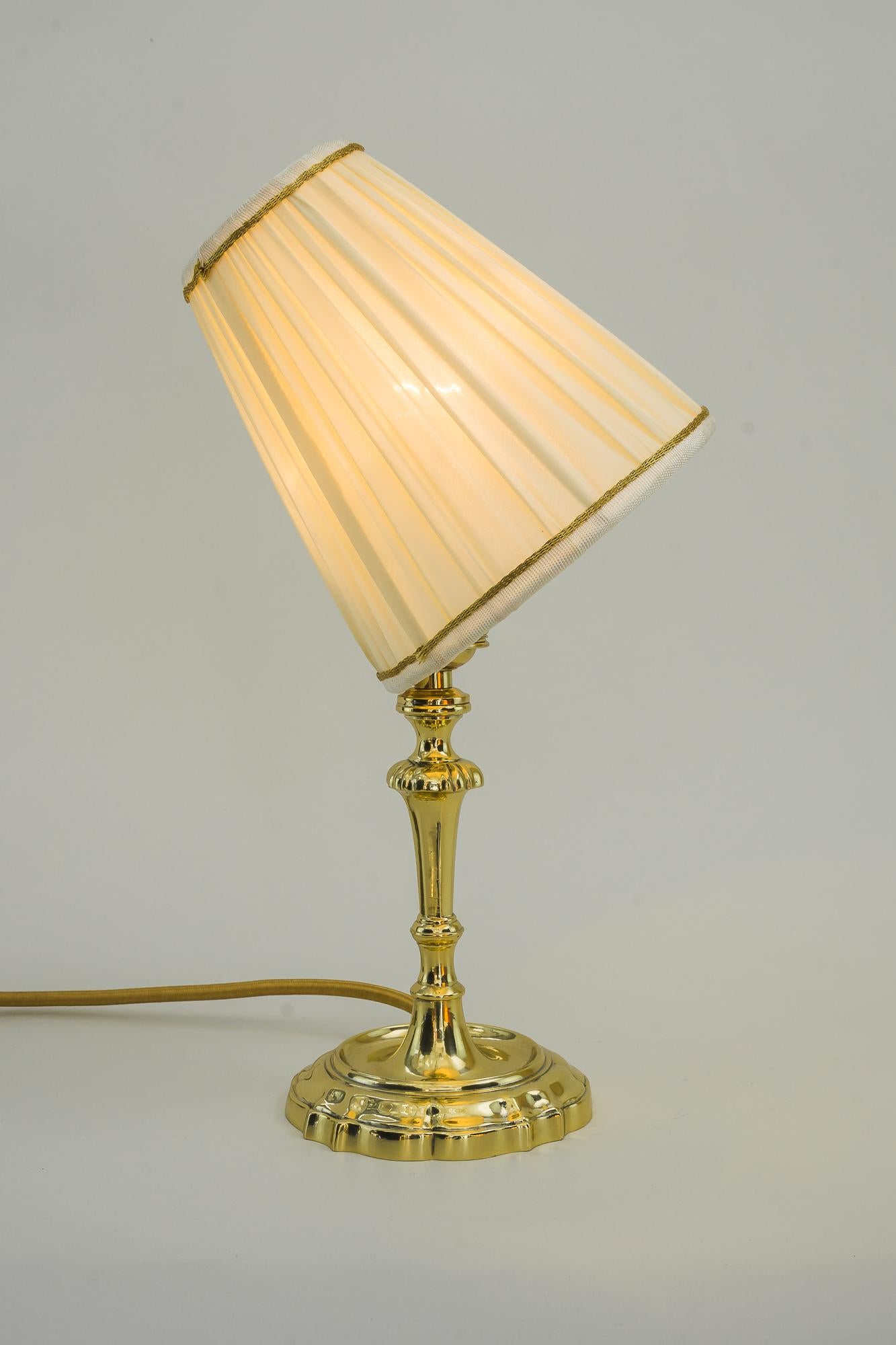 Early 20th Century Art Deco Table Lamp Vienna circa 1920s with Fabric Shade