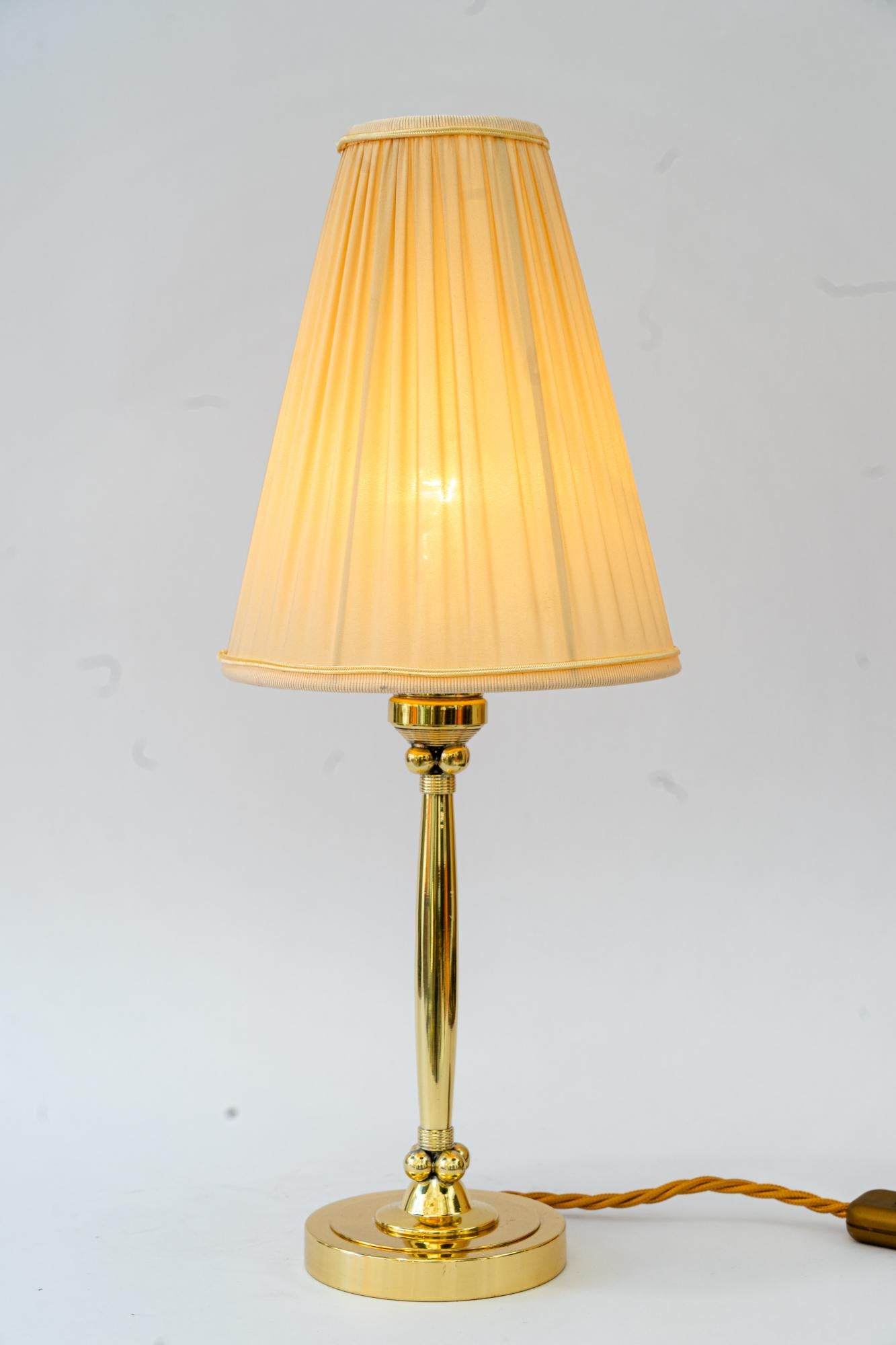 Art Deco table lamp vienna around 1920s with fabric shade For Sale 1
