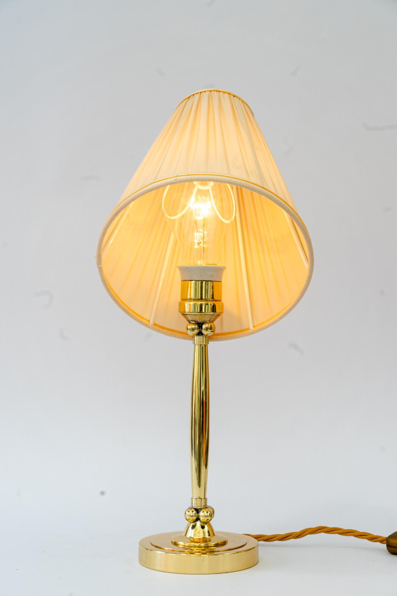 Art Deco table lamp vienna around 1920s with fabric shade For Sale 2