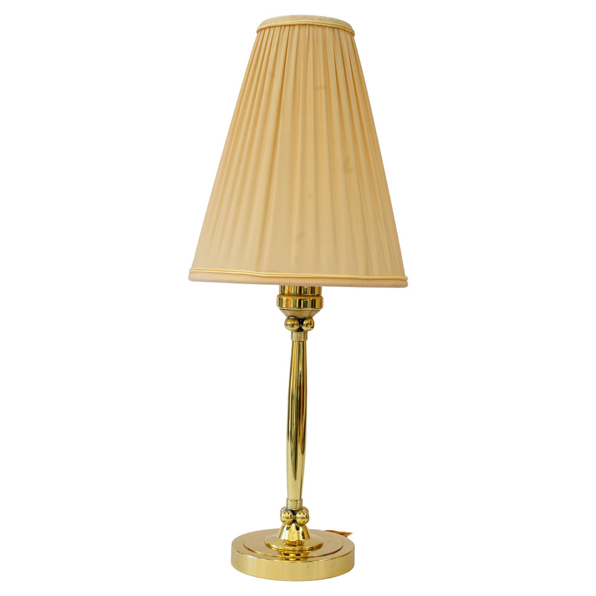 Art Deco table lamp vienna around 1920s with fabric shade For Sale