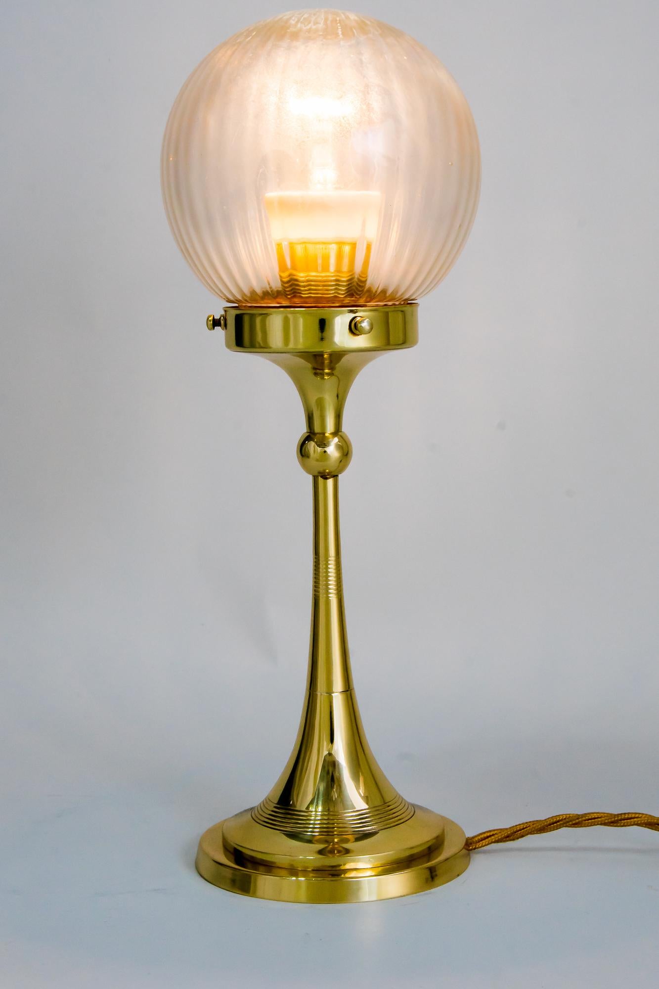 Early 20th Century Art Deco Table Lamp Vienna around 1920s with Original Shade For Sale