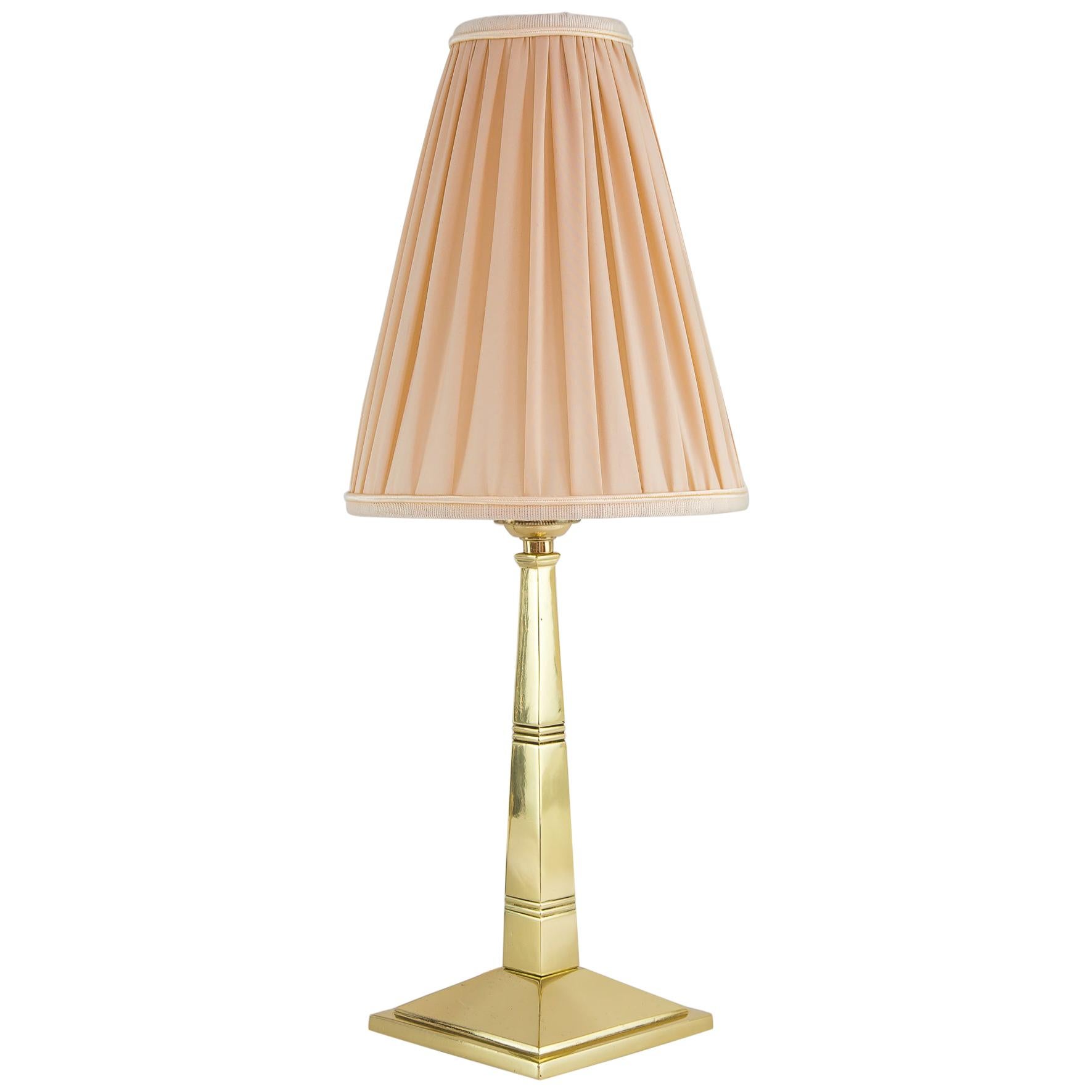 Art Deco Table Lamp Vienna circa 1920s with Fabric Shade For Sale