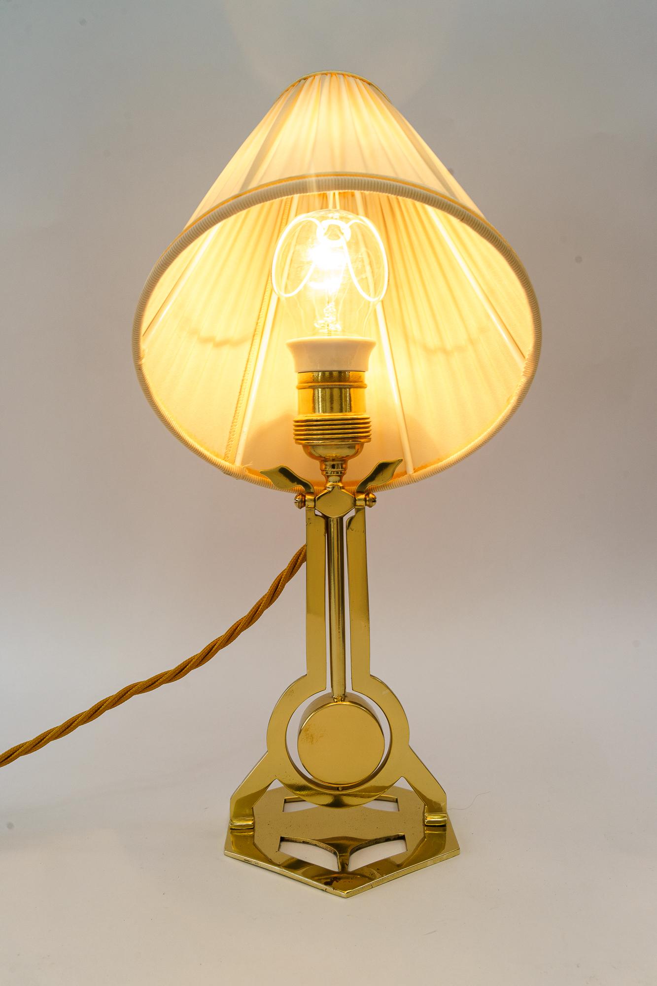 Art Deco table lamp vienna with fabric shade around 1920s  For Sale 1