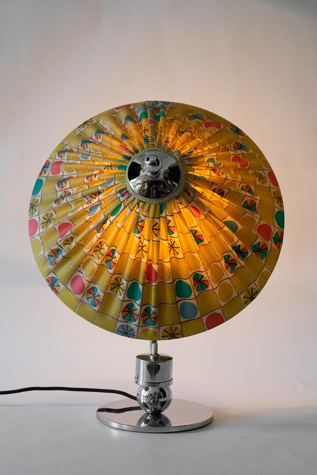 Art Deco Table Lamp Vienna with Original Fabric Shade, circa 1930s 10