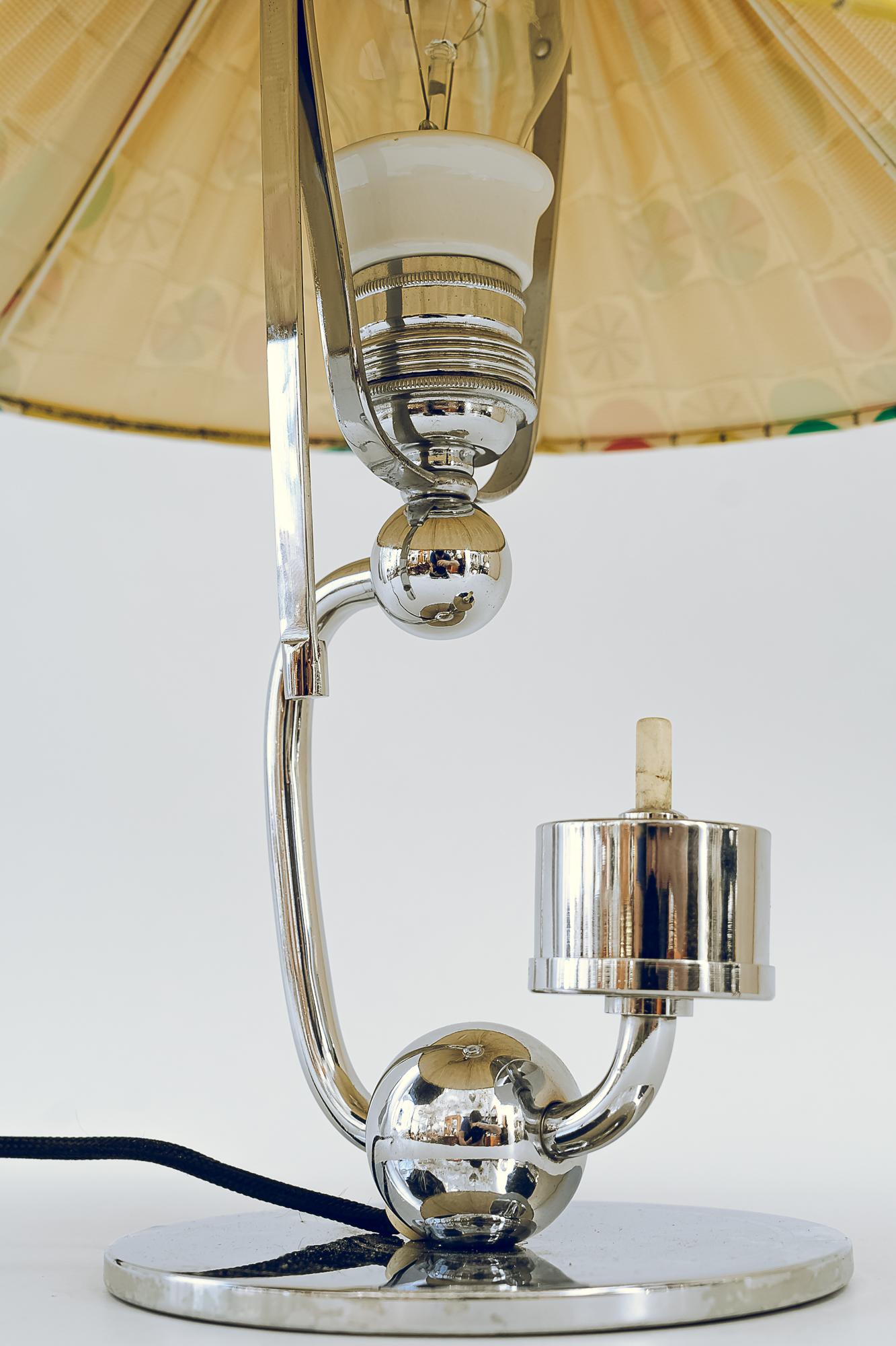 Art Deco Table Lamp Vienna with Original Fabric Shade, circa 1930s 13