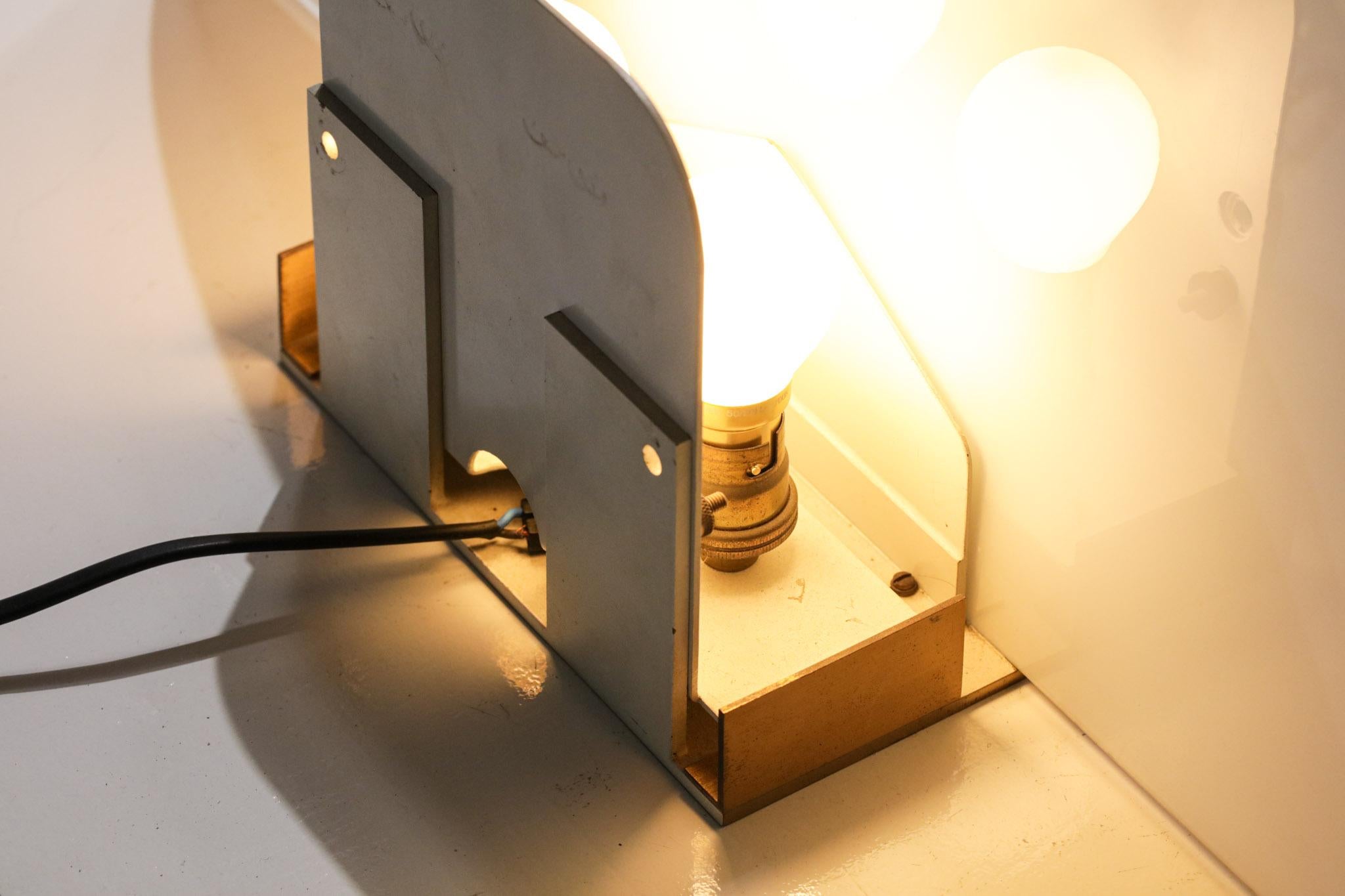 Mid-20th Century Art Deco Table Lamp Wall Light Perzel Années 40 Glass and Gold Bronze, G104