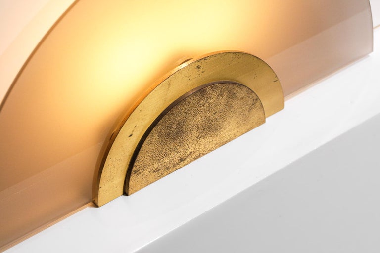 Art Deco Table Lamp Wall Light Perzel Années 40 Glass and Gold Bronze