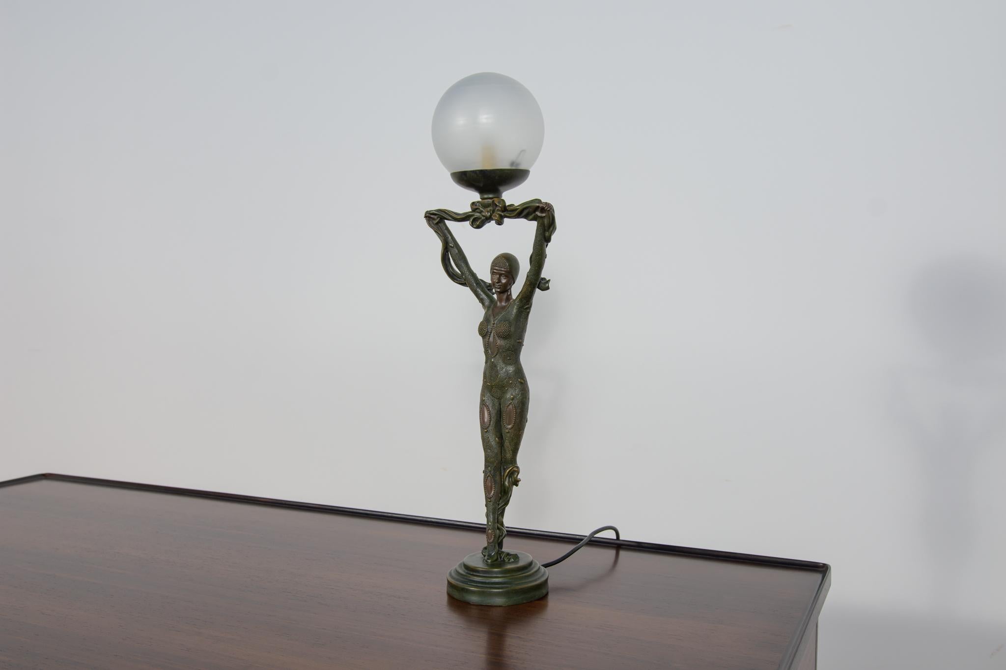 Britannique Lampe de bureau Art déco, Widdop et Bingham, Royaume-Uni, années 1990 en vente