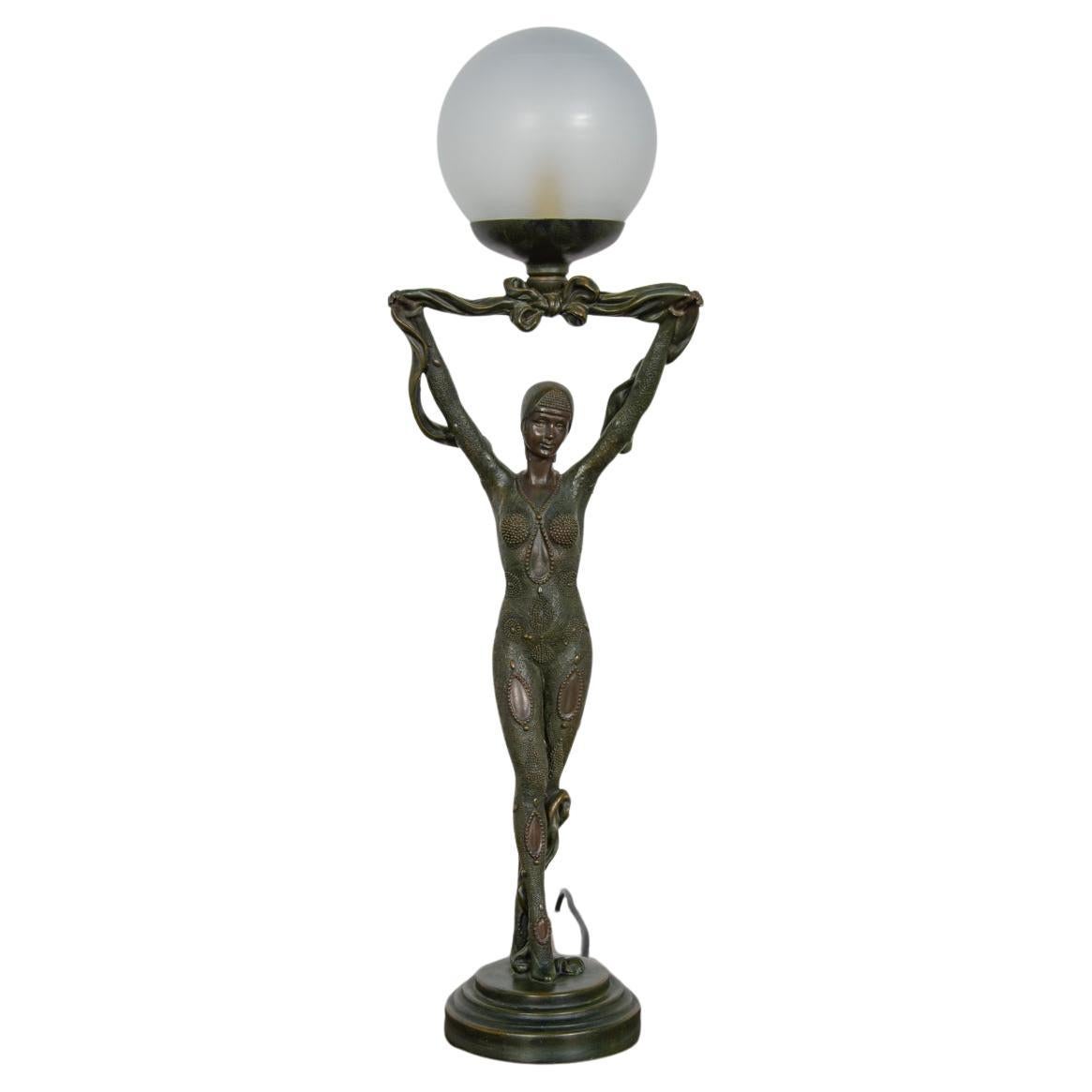 Lampe de bureau Art déco, Widdop et Bingham, Royaume-Uni, années 1990