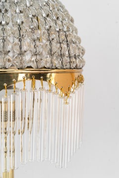 Art Deco Table lamp with cut glass shade and glass sticks vienna around 1920s