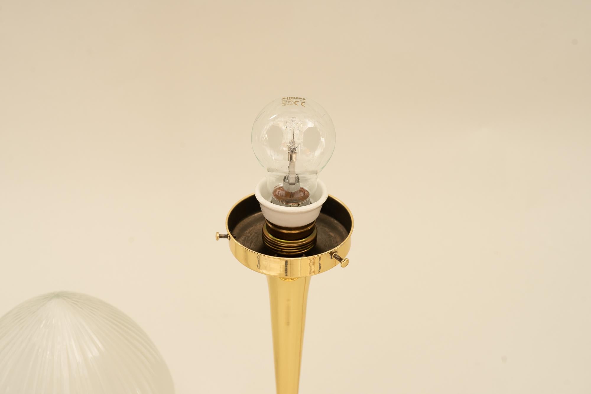 Art Deco Table Lamp with Cut Glass Shade Vienna Around 1920s 7